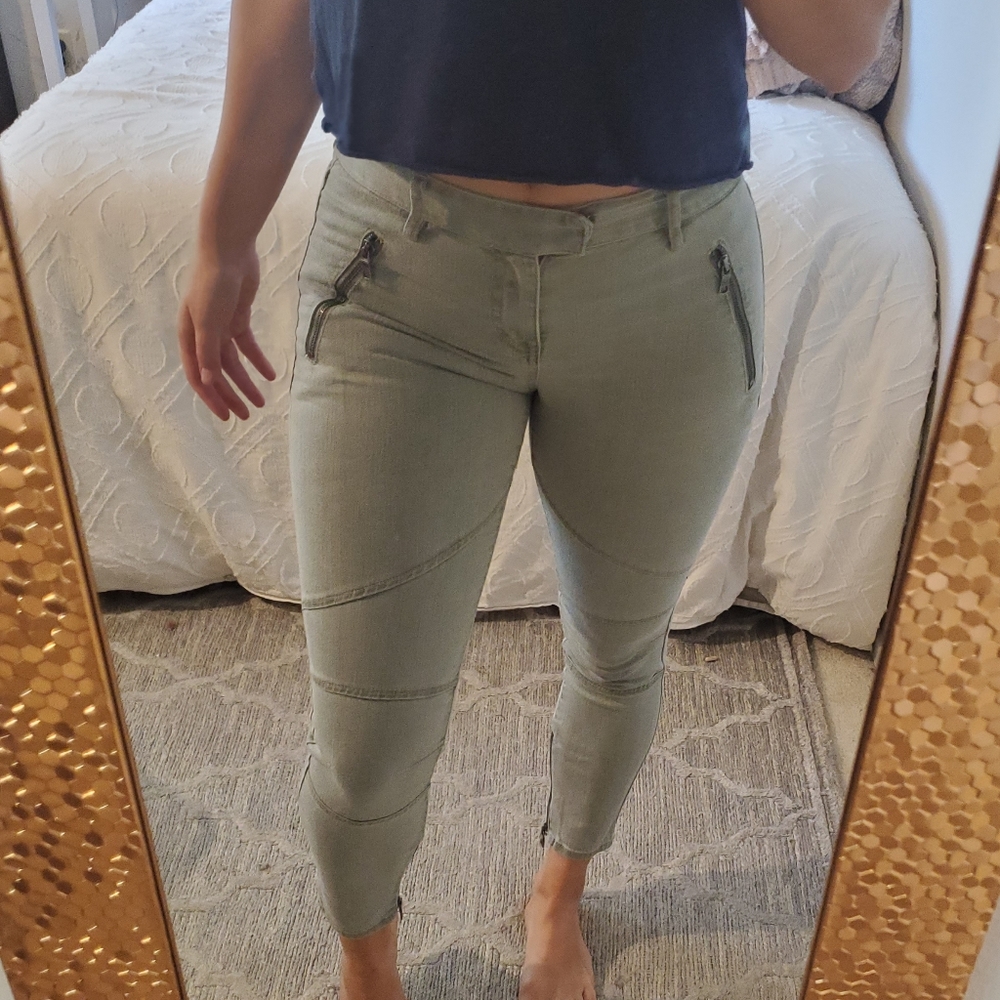 Armani exchange olive mid rise pants